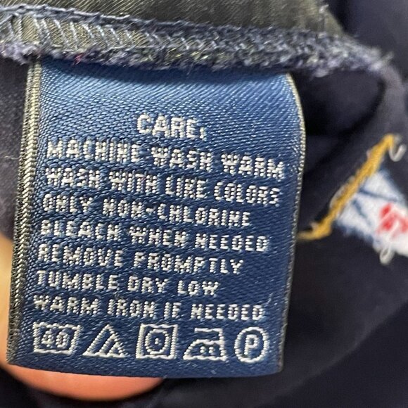 Ralph Lauren Sport Zip Front Mini Skirt 10 Blue Embroidered Flags Nautical Twill - Picture 10 of 10